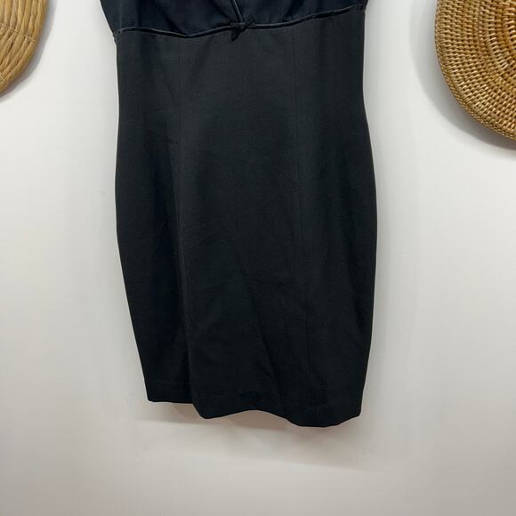 Vintage Y2K 2000s ABS Black Neutral Minimalist Bow Sleeveless Mini Dress 10 - Picture 5 of 6